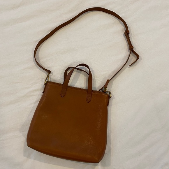 EUC Madewell Zip-Top Transport Crossbody English saddle tote - Picture 3 of 11